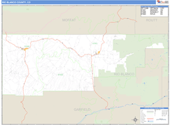 Rio Blanco County, CO Digital Map Basic Style